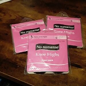 NWT No Nonsense Q Off Black Knee Highs 3 Pkgs